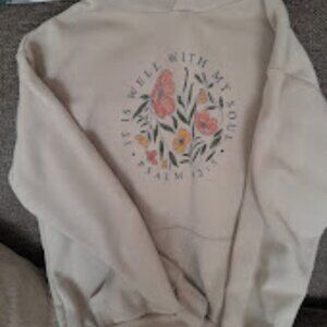 Light brown Psalm 62:5 hoodie, small
